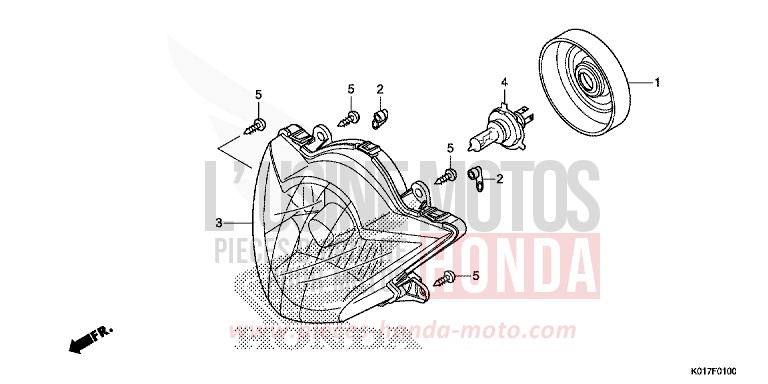 HEADLIGHT for SH150i PEARL SIENA RED (R320) from 2013