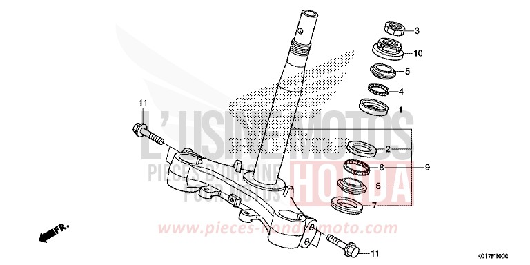 STEERING STEM for SH150i PEARL NIGHTSTAR BLACK (NHA84) from 2013