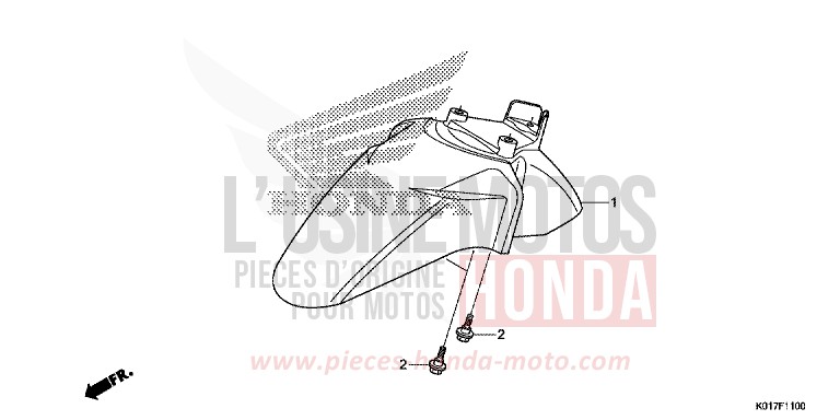 FRONT FENDER for SH150i PEARL SIENA RED (R320) from 2013