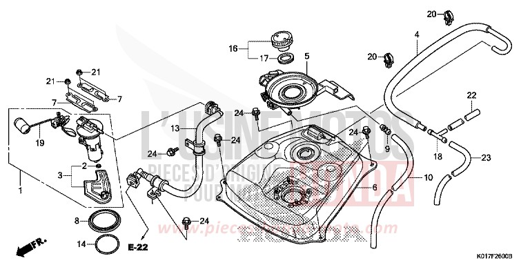 FUEL TANK for SH150i PEARL COOL WHITE (NHA16) from 2013