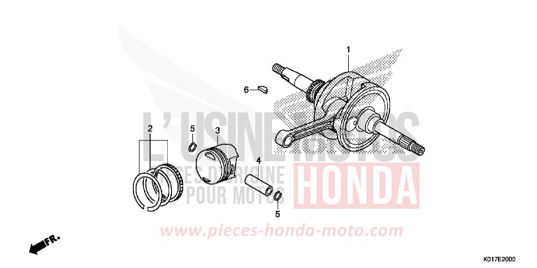 CRANKSHAFT/PISTON for SH150i PEARL NIGHTSTAR BLACK (NHA84) from 2013