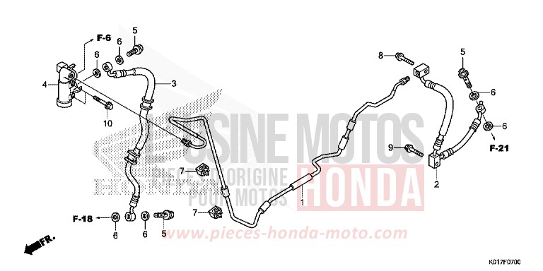 REAR BRAKE HOSE/BRAKE PIPE for SH150i PEARL SIENA RED (R320) from 2013