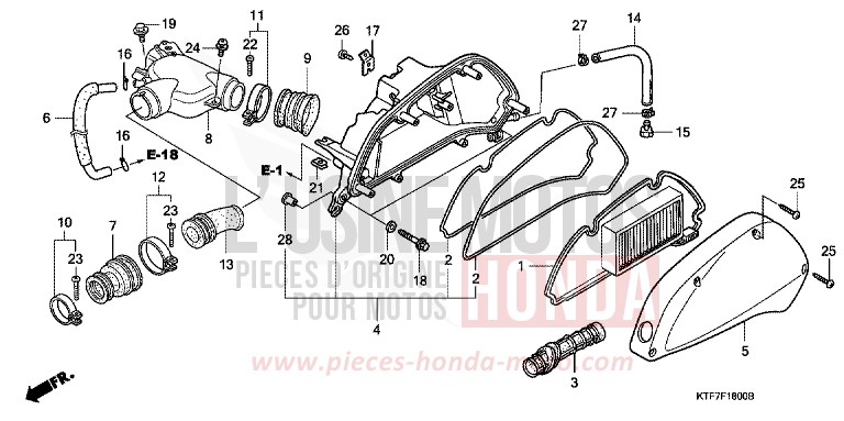 AIR CLEANER for SH150i NOIR (NH1) from 2008