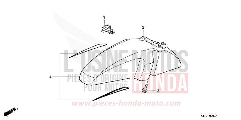 PARAFANGO ANTERIORE per SH150i PEARL SIENA RED (R320) del 2008