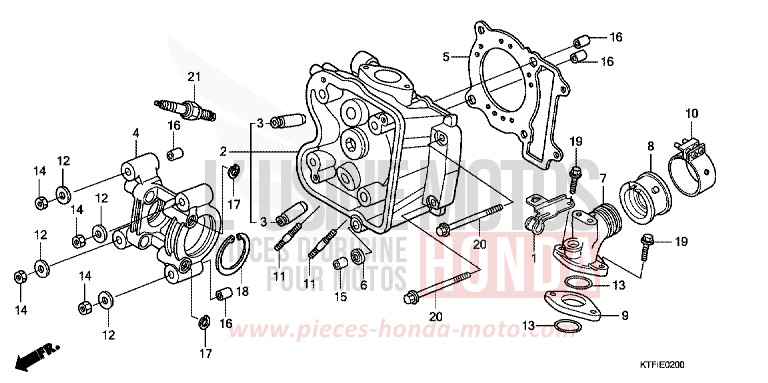 TESTATA per SH150i MAT CYNOS GRAY METALLIC (NH312) del 2010
