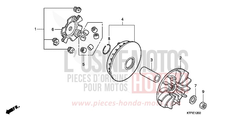 DRIVE FACE for SH150i MAT CYNOS GRAY METALLIC (NH312) from 2010
