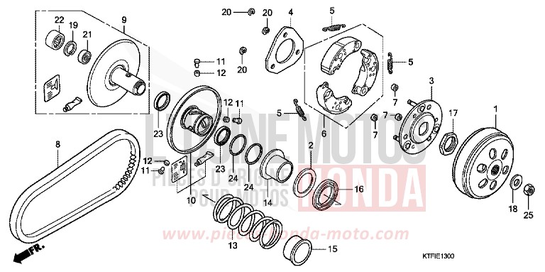 DRIVEN FACE for SH150i MAT CYNOS GRAY METALLIC (NH312) from 2010