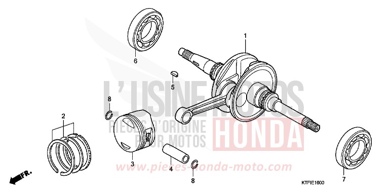 CRANKSHAFT/PISTON for SH150i MAT CYNOS GRAY METALLIC (NH312) from 2010