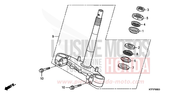 STEERING STEM for SH150i MAT CYNOS GRAY METALLIC (NH312) from 2010