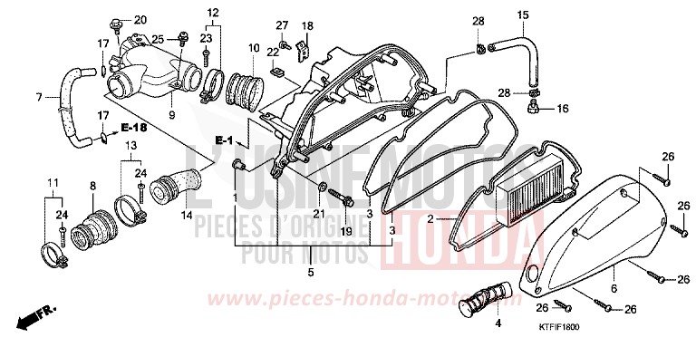 AIR CLEANER for SH150i MAT CYNOS GRAY METALLIC (NH312) from 2010