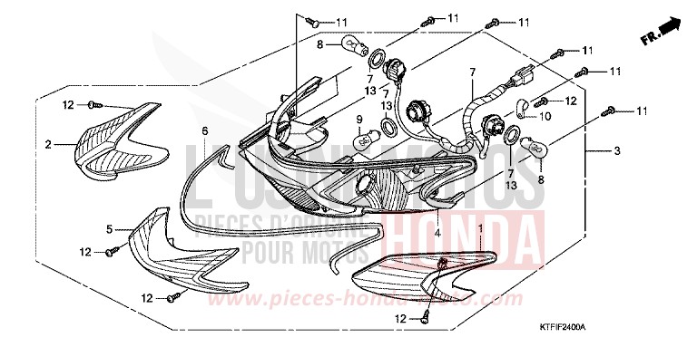 REAR COMBINATION LIGHT for SH150i MAT CYNOS GRAY METALLIC (NH312) from 2010