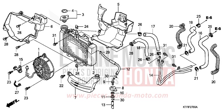 RADIATOR for SH150i MAT CYNOS GRAY METALLIC (NH312) from 2010