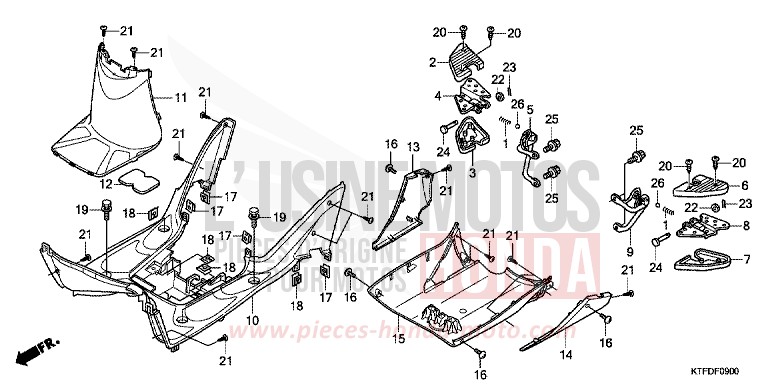 FLOOR PANEL/PILLION STEP for SH150i PEARL COOL WHITE (NHA16) from 2011