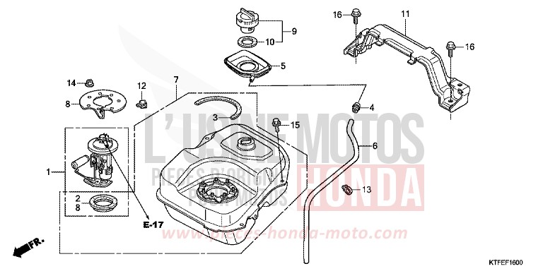 FUEL TANK for SH150i PEARL COOL WHITE (NHA16) from 2012