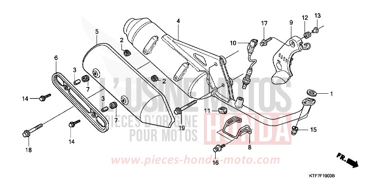 EXHAUST MUFFLER for SH150i PEARL HAVANA BROWN (YR284) from 2008