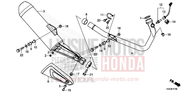 EXHAUST MUFFLER for CBR250R NITRIC ORANGE (YR271) from 2015