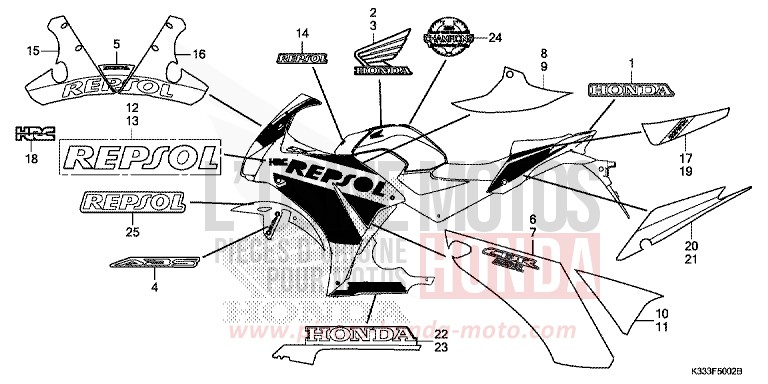 MARK (3) for CBR250R BLACK (NH1) from 2016
