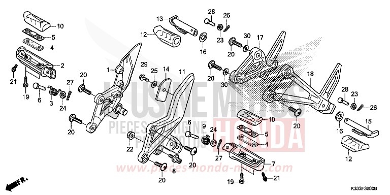 STEP for CBR250R ROSS WHITE (NH196) from 2016