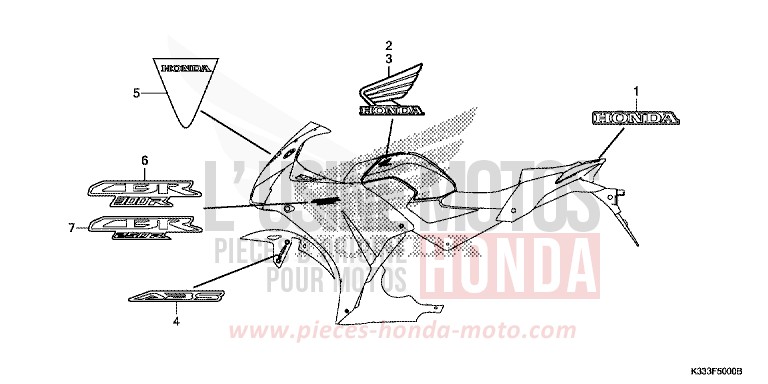 MARCHIO (1) per CBR250R MILLENNIUM RED (R263) del 2016