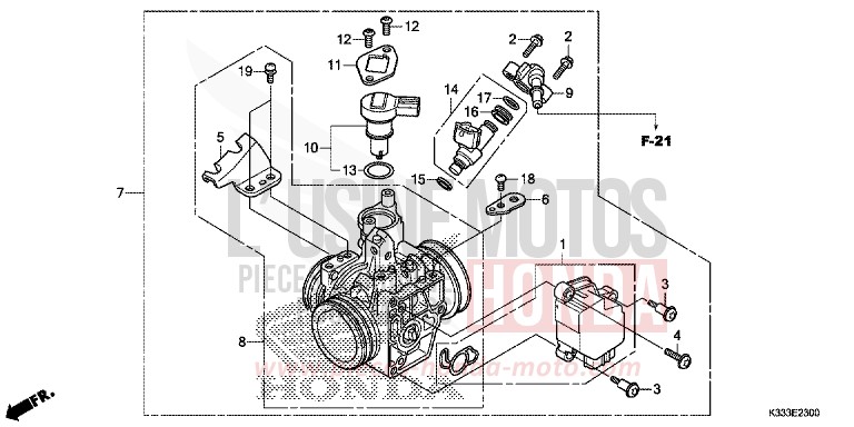 CORPO FARFALLATO per CBR250R ROSS WHITE (NH196) del 2016