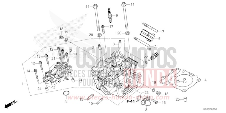 TESTATA per CRF250R EXTREME RED (R292) del 2025