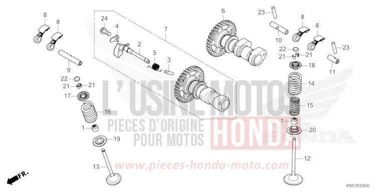 CAMSHAFT/VALVE for CRF250R EXTREME RED (R292) from 2025