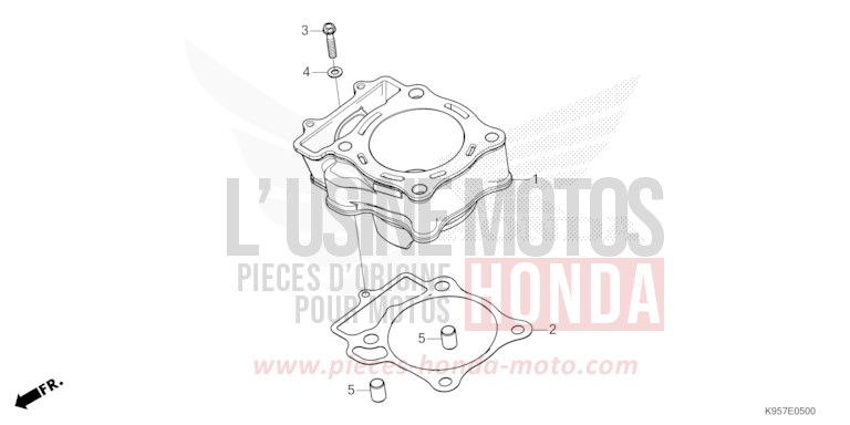 CILINDRO per CRF250R EXTREME RED (R292) del 2025