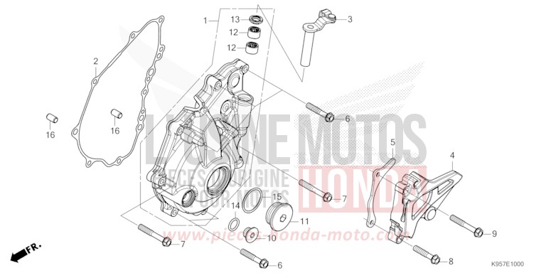 LEFT CRANKCASE COVER (CRF250R/CRF250RX) for CRF250R EXTREME RED (R292) from 2025