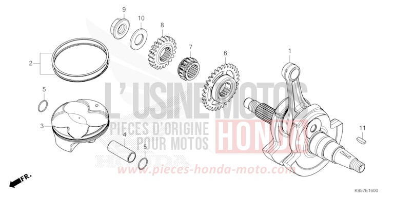 CRANKSHAFT/PISTON for CRF250R EXTREME RED (R292) from 2025