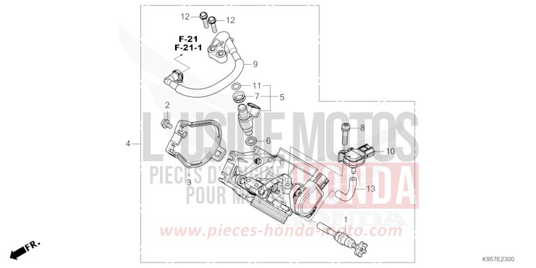 THROTTLE BODY for CRF250R EXTREME RED (R292) from 2025