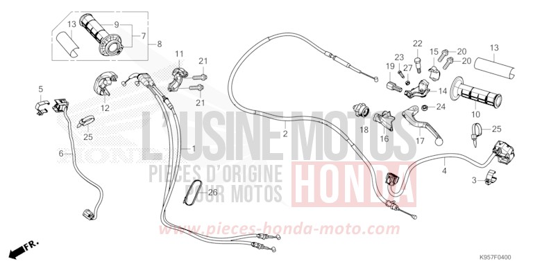HANDLE LEVER/SWITCH/CABLE for CRF250R EXTREME RED (R292) from 2025