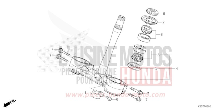 STEERING STEM for CRF250R EXTREME RED (R292) from 2025