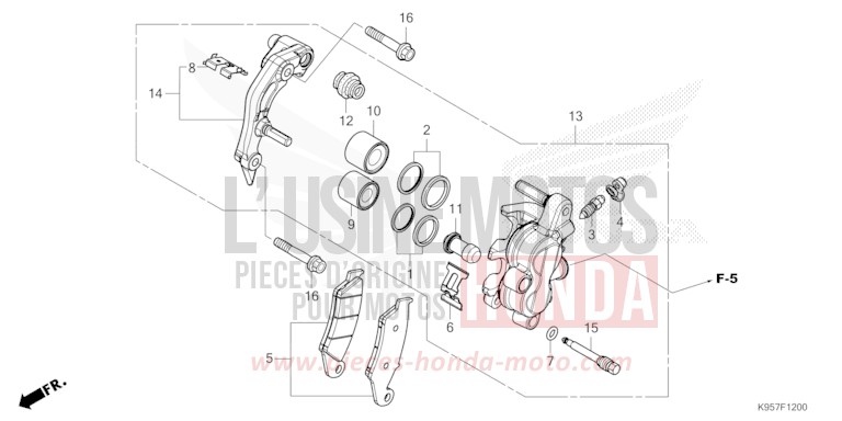 FRONT BRAKE CALIPER for CRF250R EXTREME RED (R292) from 2025