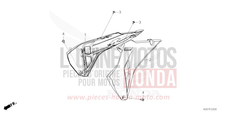 RADIATOR SHROUD (CRF250R/CRF250RWE) for CRF250R EXTREME RED (R292) from 2025