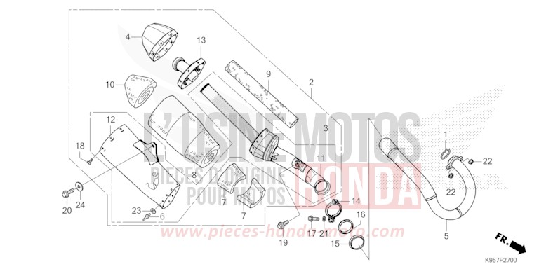 EXHAUST MUFFLER for CRF250R EXTREME RED (R292) from 2025