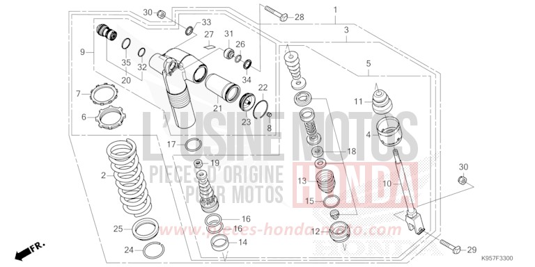 REAR CUSHION for CRF250R EXTREME RED (R292) from 2025