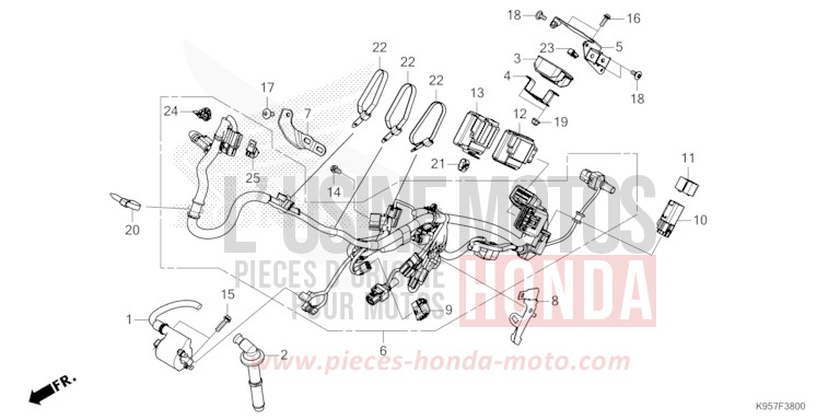 WIRE HARNESS for CRF250R EXTREME RED (R292) from 2025