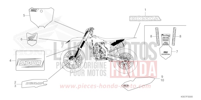 MARCA/STRISCIA per CRF250R EXTREME RED (R292) del 2025