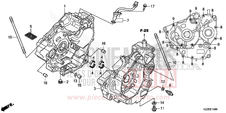 CRANKCASE for CRF250R EXTREME RED (R292) from 2017