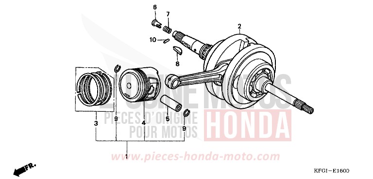 CRANKSHAFT/PISTON for Foresight CYNOS GRAY METALLIC (NH400) from 2001