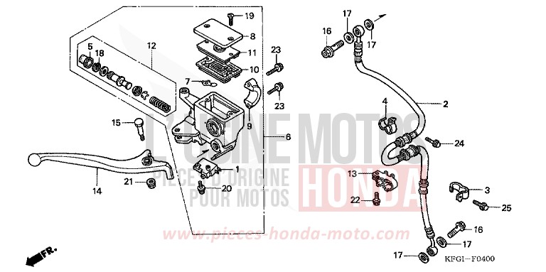 FR. BRAKE MASTER CYLINDER for Foresight CYNOS GRAY METALLIC (NH400) from 2001