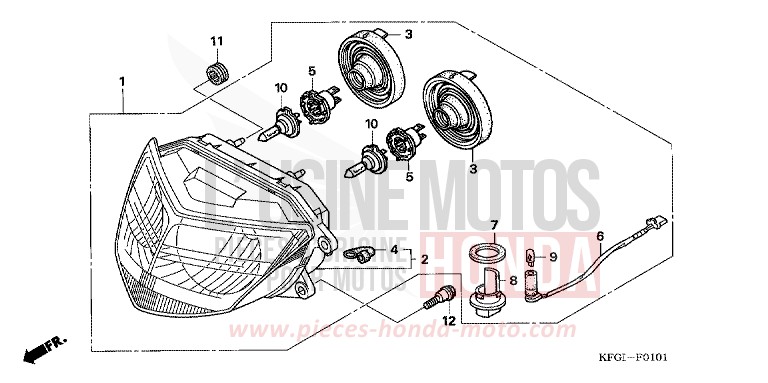 HEADLIGHT (FES2505) for Foresight FORCE SILVER METALLIC (NH411) from 2005