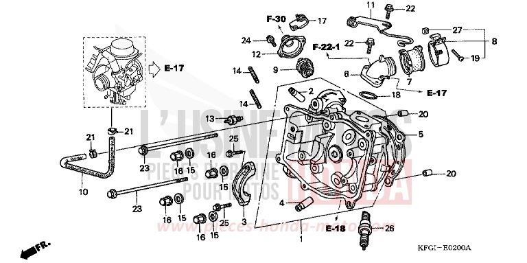 CYLINDER HEAD for Foresight INTERSTELLAR BLACK METALLIC (NHA12) from 2005