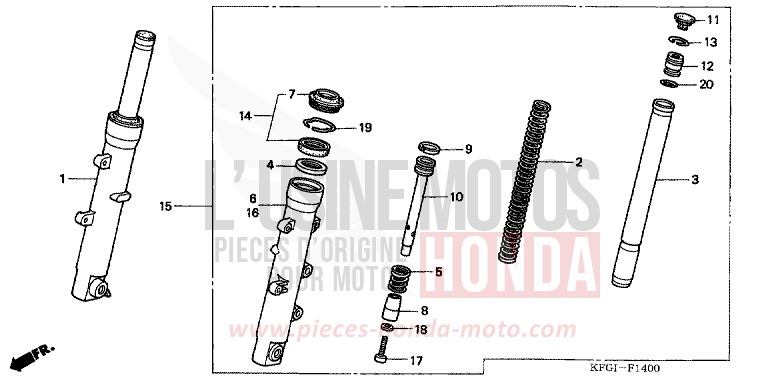 FRONT FORK for Foresight INTERSTELLAR BLACK METALLIC (NHA12) from 2005
