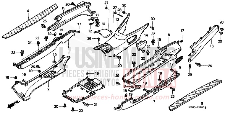 FLOOR PANEL/CENTER COVER for Foresight CANDY EXTREME BLUE (P25) from 1999
