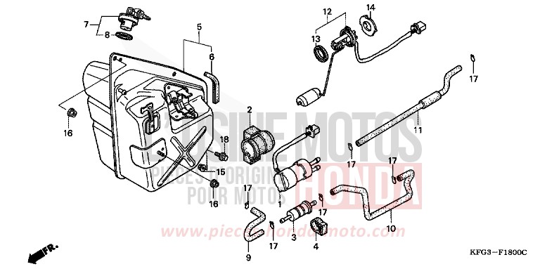 FUEL TANK for Foresight PURE BLACK (NH237) from 1999