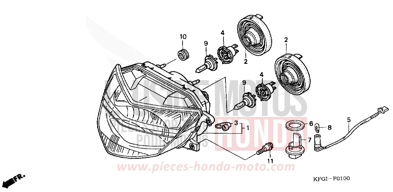 HEADLIGHT (FES250Y/1/2) for Foresight PEARL SIERRA GREEN (G156) from 2000