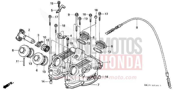 CYLINDER HEAD COVER for XR250R FLASH RED (R119) from 1991