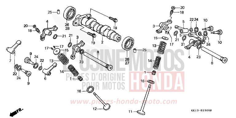 CAMSHAFT/VALVE for XR250R FLASH RED (R119) from 1991