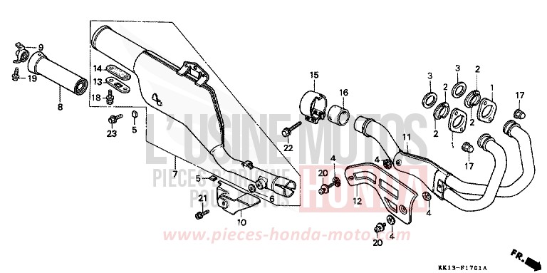 EXHAUST MUFFLER (XR250RL/RM) for XR250R FLASH RED (R119) from 1991